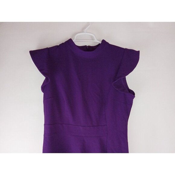 7th Avenue Womens Top Purple Flutter Sleeve Blouse Asymmetrical Hem Size L - Picture 7 of 12